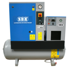 Schraubenkompressor MSM 5,5 IVR  mit 200 l Behälter und Kältetrockner