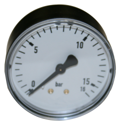 Manometer 0-16 bar, 1/4" Anschluß hinten, 63 mm Durchm.